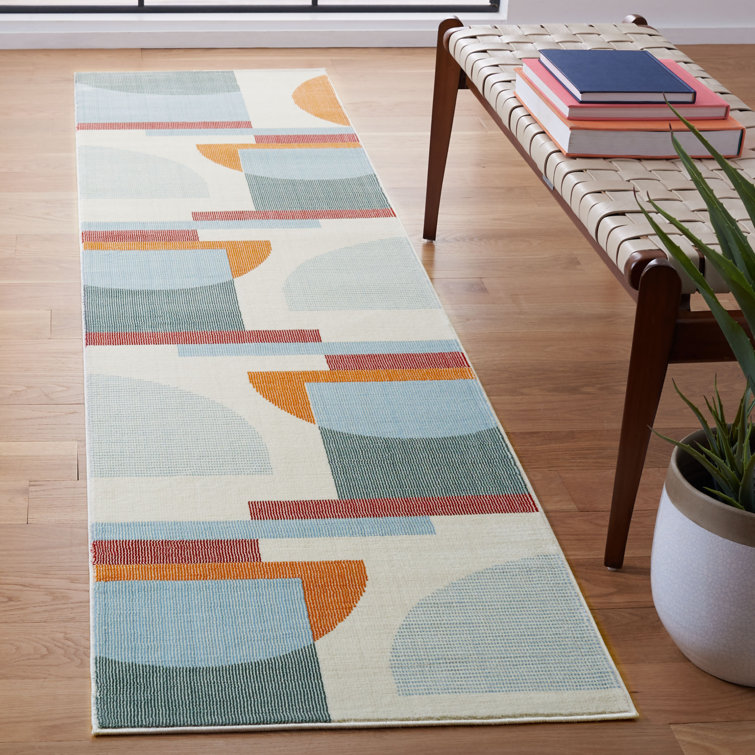 Oliver Hornbuckle Geometric Ivory/Blue Area Rug & Reviews Wayfair